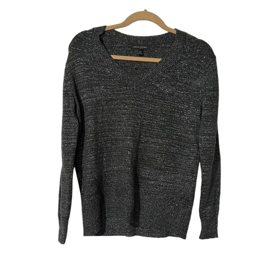 Banana Republic Sweater Charcoal Gray Silver Size XS